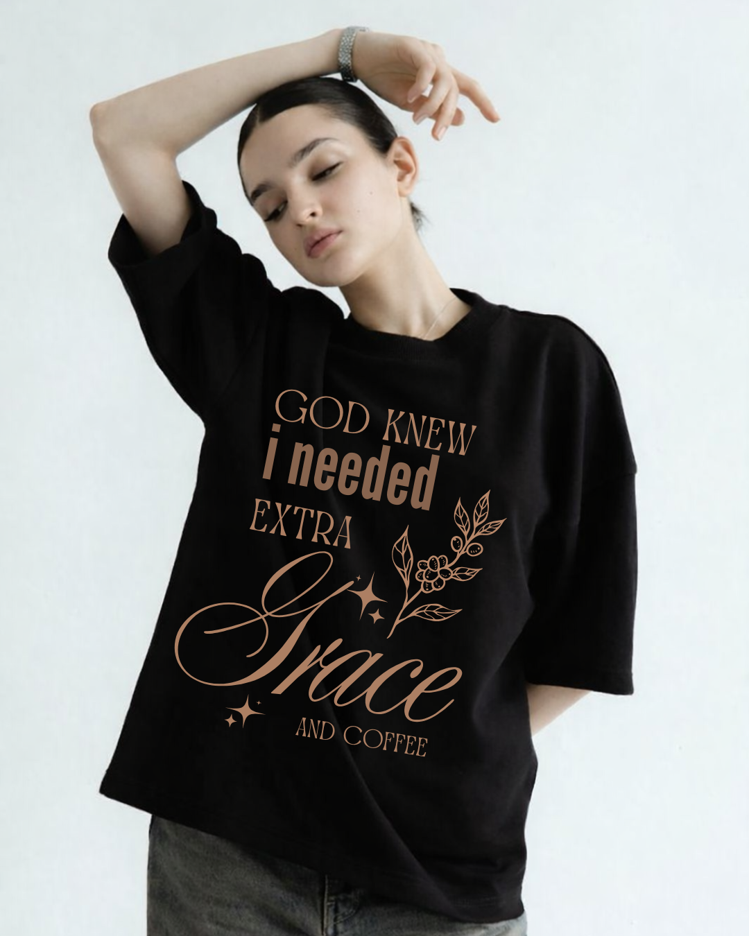 CAMISETA OVEERSIZED COFFEE & GRACE